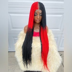 2x4 braided cornrow with adjustable band to fit ,this unit is easy to wear .